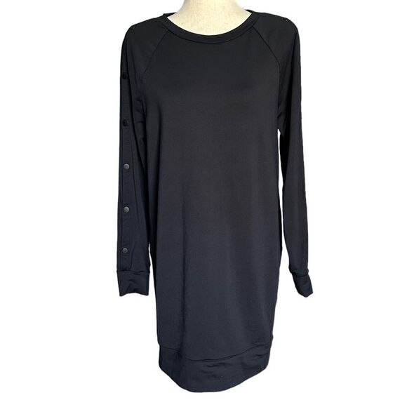 Athleta Black Snappy Sweatshirt  Dress | Size S - Picture 3 of 11